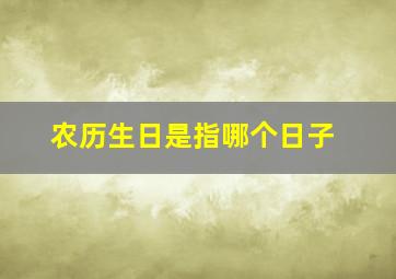 农历生日是指哪个日子