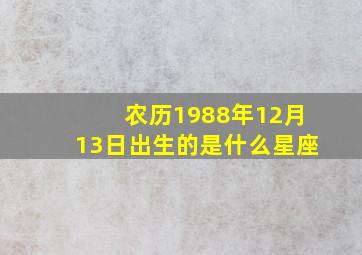 农历1988年12月13日出生的是什么星座