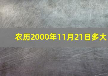 农历2000年11月21日多大