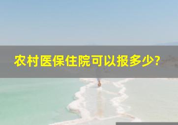 农村医保住院可以报多少?