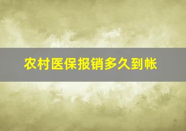 农村医保报销多久到帐