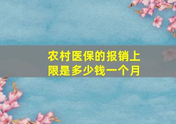 农村医保的报销上限是多少钱一个月