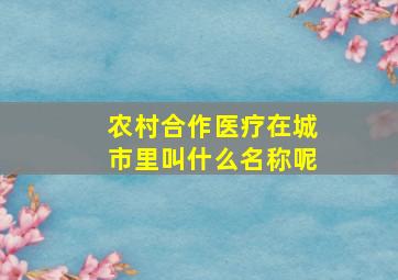 农村合作医疗在城市里叫什么名称呢