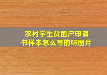 农村学生贫困户申请书样本怎么写的呀图片