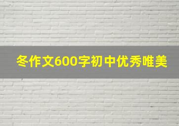 冬作文600字初中优秀唯美