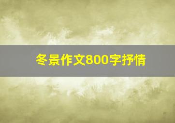 冬景作文800字抒情