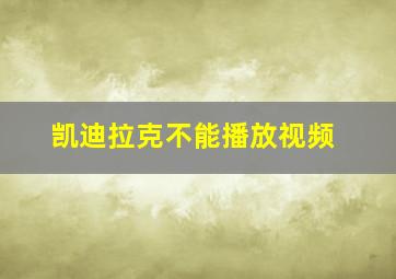 凯迪拉克不能播放视频