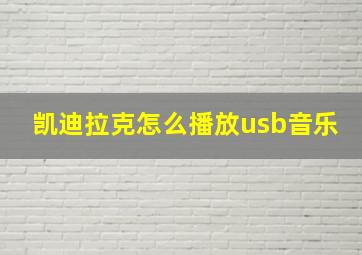 凯迪拉克怎么播放usb音乐