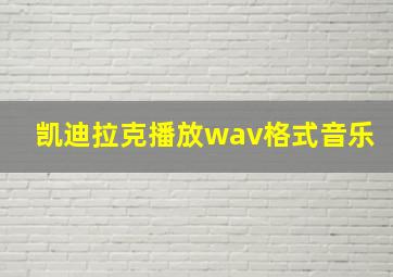 凯迪拉克播放wav格式音乐