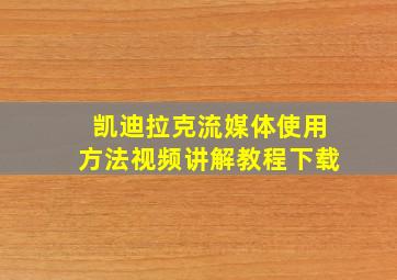 凯迪拉克流媒体使用方法视频讲解教程下载