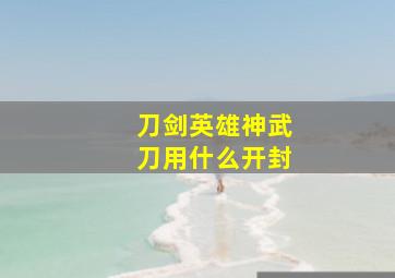 刀剑英雄神武刀用什么开封