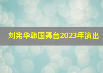 刘宪华韩国舞台2023年演出