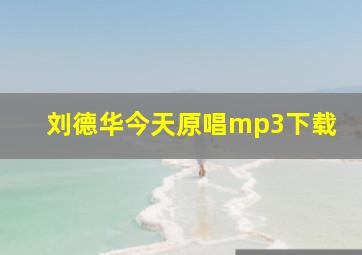 刘德华今天原唱mp3下载