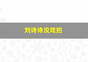 刘诗诗没戏拍