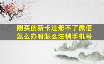 刚买的新卡注册不了微信怎么办呀怎么注销手机号