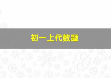 初一上代数题