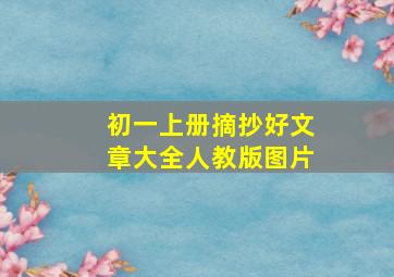 初一上册摘抄好文章大全人教版图片