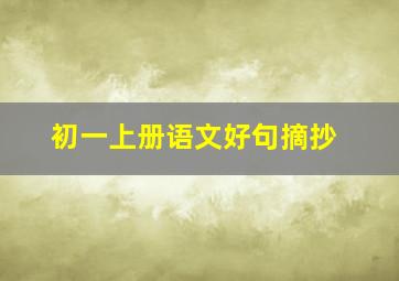 初一上册语文好句摘抄