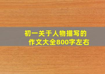 初一关于人物描写的作文大全800字左右