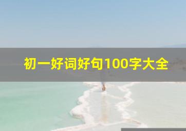 初一好词好句100字大全