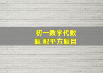 初一数学代数题 配平方题目