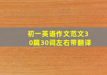 初一英语作文范文30篇30词左右带翻译