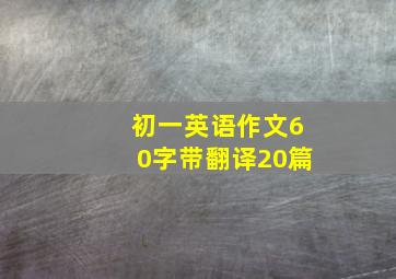 初一英语作文60字带翻译20篇