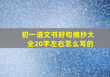 初一语文书好句摘抄大全20字左右怎么写的