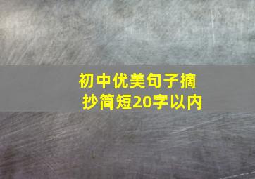 初中优美句子摘抄简短20字以内