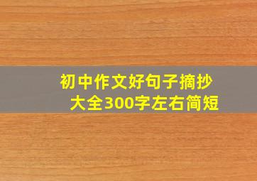 初中作文好句子摘抄大全300字左右简短