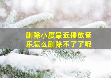 删除小度最近播放音乐怎么删除不了了呢