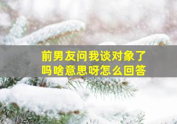 前男友问我谈对象了吗啥意思呀怎么回答