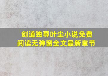 剑道独尊叶尘小说免费阅读无弹窗全文最新章节