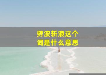 劈波斩浪这个词是什么意思