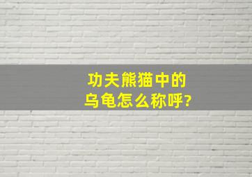 功夫熊猫中的乌龟怎么称呼?