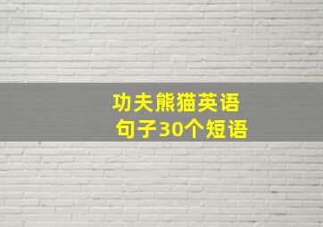 功夫熊猫英语句子30个短语