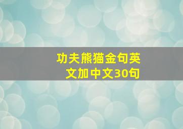 功夫熊猫金句英文加中文30句