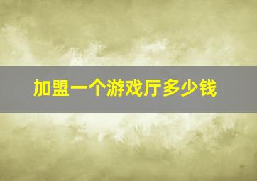 加盟一个游戏厅多少钱