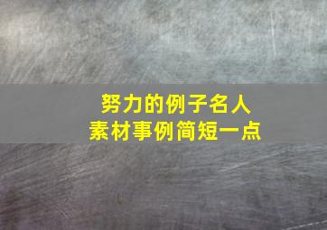 努力的例子名人素材事例简短一点