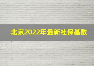 北京2022年最新社保基数