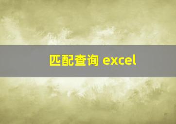 匹配查询 excel