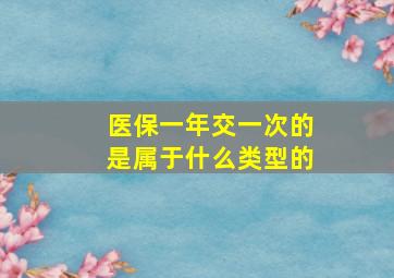 医保一年交一次的是属于什么类型的