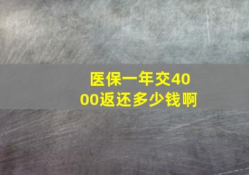 医保一年交4000返还多少钱啊