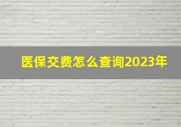 医保交费怎么查询2023年