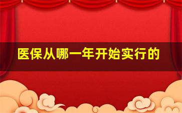 医保从哪一年开始实行的