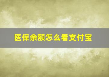 医保余额怎么看支付宝