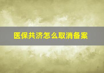 医保共济怎么取消备案