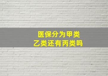 医保分为甲类乙类还有丙类吗