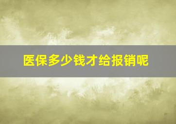 医保多少钱才给报销呢