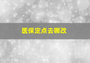 医保定点去哪改